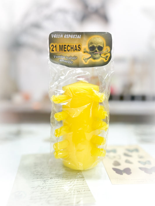 Velón amarillo 21 mechas