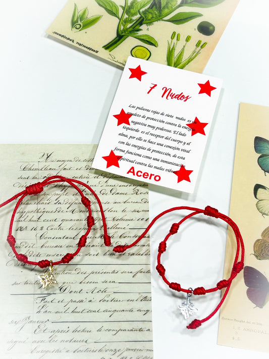 Pulsera 7 nudos con nudo de bruja