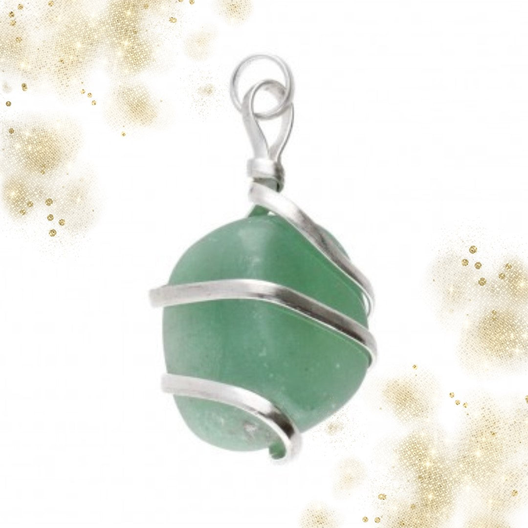 Collar de mineral rodado con Espiral en Baño de Plata